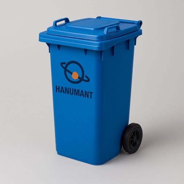 120 L Blue Plastic Dustbin With Wheel